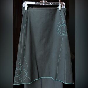 Vintage Abstract Design Skirt Green OOAK
